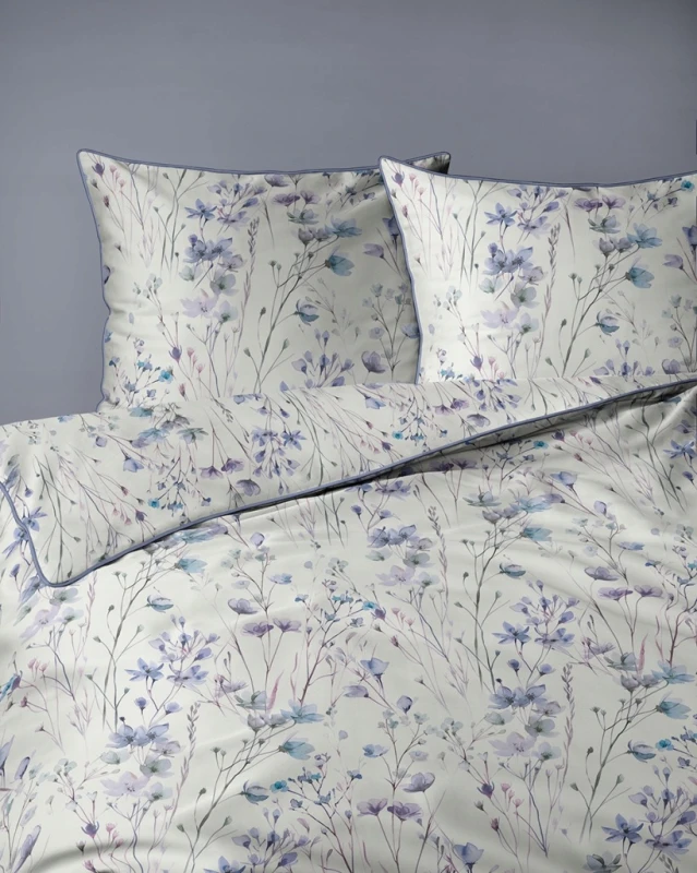 Pościel bawełniana 220x200 Perkal + 2x 70x80 Kwiaty Komplet Premium