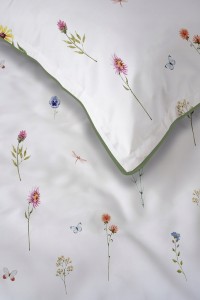 Pościel bawełniana 220x200 Perkal + 2x 70x80 Kwiaty Komplet Premium