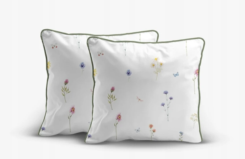 Pościel bawełniana 220x200 Perkal + 2x 70x80 Kwiaty Komplet Premium