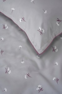 Pościel bawełniana 220x200 Perkal + 2x 70x80 Kwiaty Komplet Premium