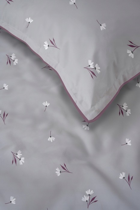 Pościel bawełniana 220x200 Perkal + 2x 70x80 Kwiaty Komplet Premium