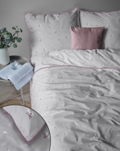 Pościel bawełniana 220x200 Perkal + 2x 70x80 Kwiaty Komplet Premium