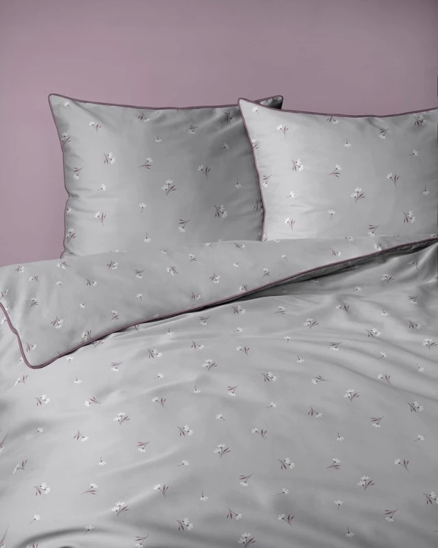 Pościel bawełniana 220x200 Perkal + 2x 70x80 Kwiaty Komplet Premium