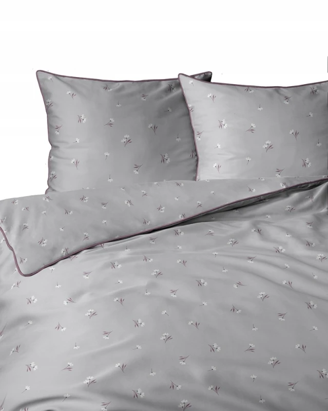 Pościel bawełniana 220x200 Perkal + 2x 70x80 Kwiaty Komplet Premium