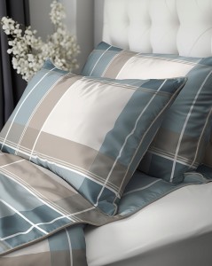 Pościel bawełniana 220x200 Perkal + 2x 70x80 Kwiaty Komplet Premium