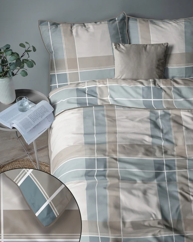 Pościel bawełniana 220x200 Perkal + 2x 70x80 Kwiaty Komplet Premium