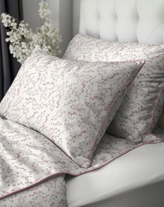 Pościel bawełniana 160x200 Perkal + 2x 70x80 Kwiaty Komplet Premium