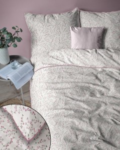 Pościel bawełniana 160x200 Perkal + 2x 70x80 Kwiaty Komplet Premium