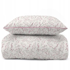 Pościel bawełniana 160x200 Perkal + 2x 70x80 Kwiaty Komplet Premium