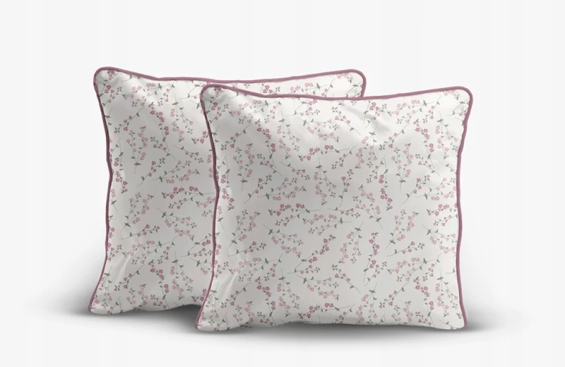 Pościel bawełniana 160x200 Perkal + 2x 70x80 Kwiaty Komplet Premium