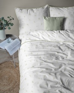 Pościel bawełniana 160x200 Perkal + 2x 70x80 Kwiaty Komplet Premium