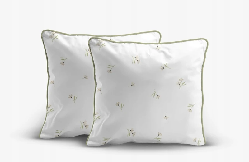 Pościel bawełniana 160x200 Perkal + 2x 70x80 Kwiaty Komplet Premium