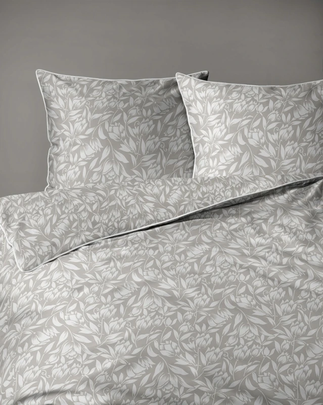 Pościel bawełniana 220x200 Perkal + 2x 70x80 Kwiaty Komplet Premium