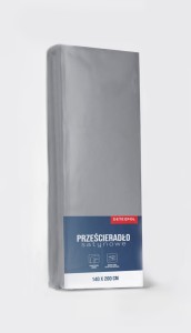 Prześcieradło satynowe z gumką 120cm x 200cm SZARE