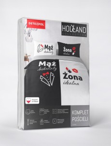 Pościel bawełniana 160x200 Mąż i Żona + 2x 70x80 komplet
