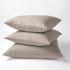 Poszewka bawełniana 50x60 cm adamaszek gładka taupe