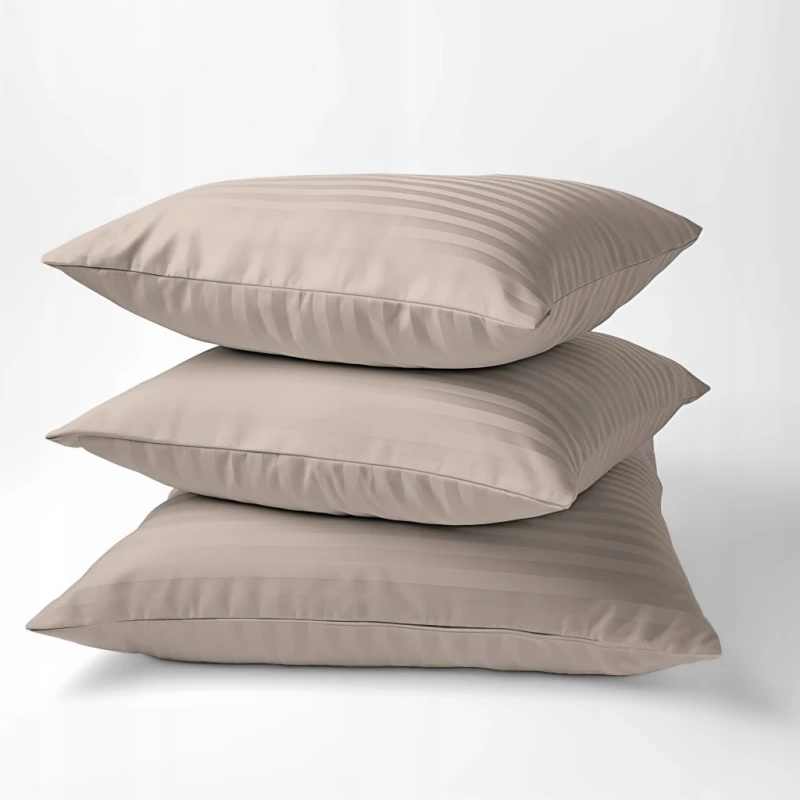 Poszewka bawełniana 50x60 cm adamaszek gładka taupe