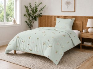 Komplet Pościeli Bawełnianej 220x200 Kwiaty 100% Bawełna + 2 Poszewki