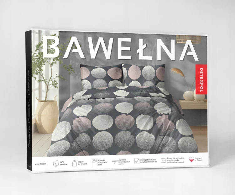 Komplet Pościeli Bawełnianej 220x200 100% Bawełna + 2 Poszewki