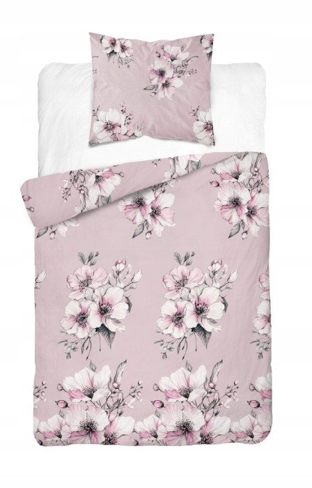 Komplet Pościeli Bawełnianej 220x200 Kwiaty 100% Bawełna + 2 Poszewki