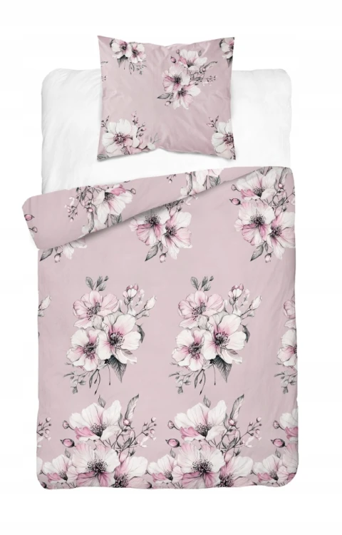 Komplet Pościeli Bawełnianej 220x200 Kwiaty 100% Bawełna + 2 Poszewki