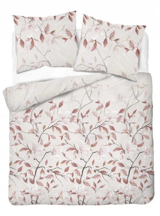 Komplet Pościeli Bawełnianej 220x200 Kwiaty 100% Bawełna + 2 Poszewki