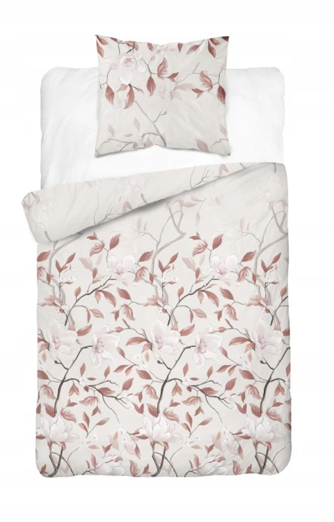 Komplet Pościeli Bawełnianej 220x200 Kwiaty 100% Bawełna + 2 Poszewki