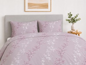 Komplet Pościeli Bawełnianej 220x200 Kwiaty 100% Bawełna + 2 Poszewki