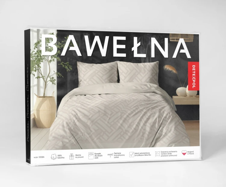 Komplet Pościeli Bawełnianej 220x200 100% Bawełna + 2 Poszewki