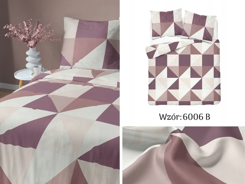 Pościel Bawełna Satynowa 160x200 + 2 Poszewki 70x80 Zamek