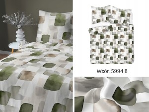 Pościel Bawełna Satynowa 160x200 + 2 Poszewki 70x80 Zamek