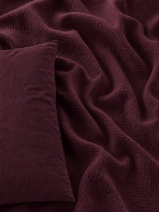 Pościel Muślinowa 100% Bawełna Burgund 160x200 + 2 Poszewki 70x80