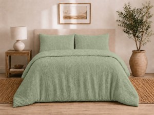 Pościel Muślinowa 100% Bawełna Miętowa 220x200 + 2 Poszewki 70x80