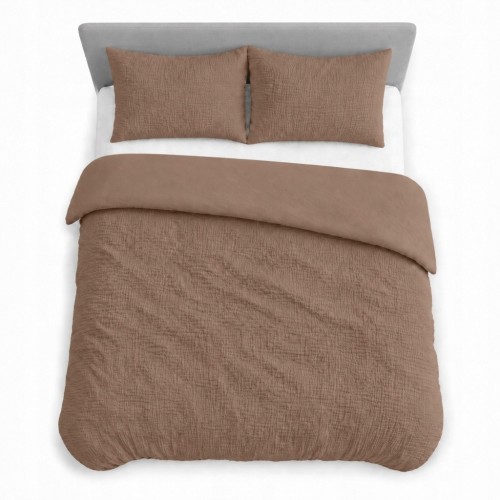 Pościel Muślinowa 100% Bawełna Mokka 220x200 + 2 Poszewki 70x80