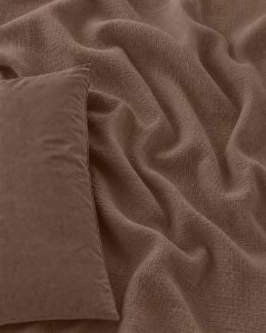 Pościel Muślinowa 100% Bawełna Mokka 220x200 + 2 Poszewki 70x80