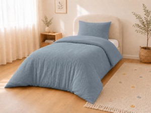 Komplet pościeli muślinowej 90×120+40×60 Niebieski 100% bawełna