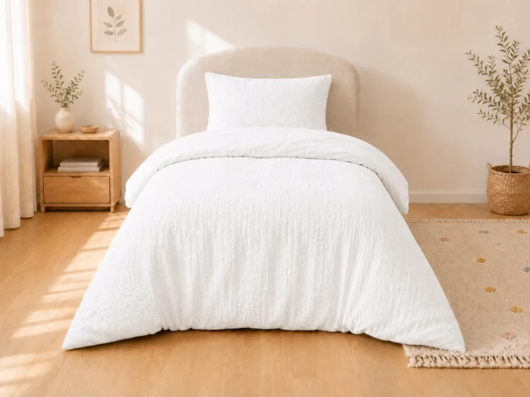 Pościel Niemowlęca Muślinowa 100% Bawełna 90x120 + Poszewka 40x60 Biała