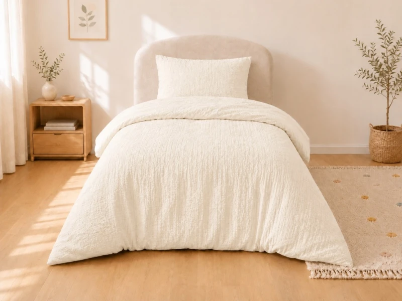 Komplet pościeli muślinowej 90×120+40×60 Kremowa 100% bawełna