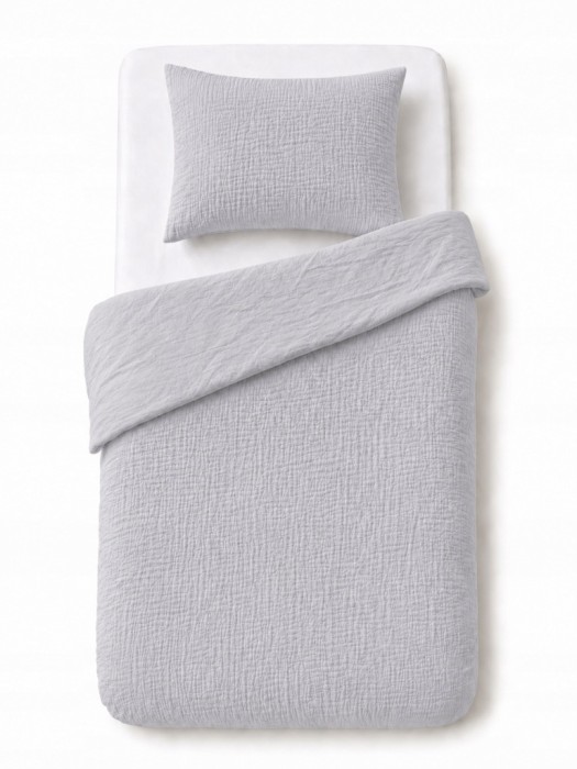 Komplet pościeli muślinowej 90×120+40×60 Szara 100% bawełna