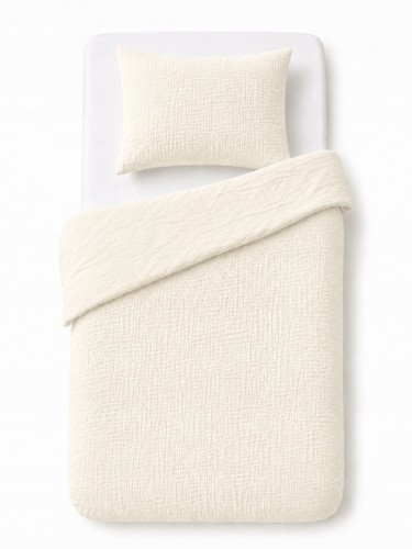 Komplet pościeli muślinowej 100x135+ poszewka 40×60 Kremowa 100% bawełna