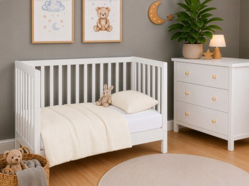 Komplet pościeli muślinowej 100x135+ poszewka 40×60 Kremowa 100% bawełna