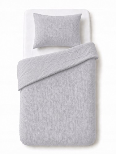 Komplet pościeli muślinowej 100x135+poszewka 40×60 Szara 100% bawełna
