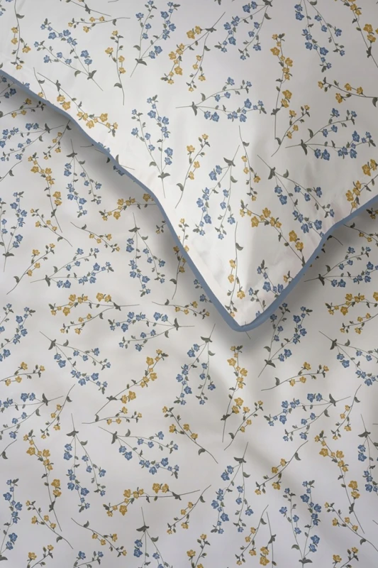 Pościel bawełniana 220x200 Perkal + 2x 70x80 Kwiaty Komplet Premium