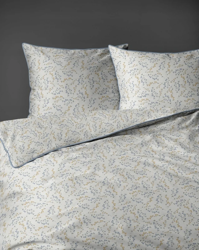 Pościel bawełniana 220x200 Perkal + 2x 70x80 Kwiaty Komplet Premium