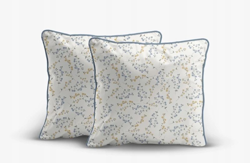 Pościel bawełniana 220x200 Perkal + 2x 70x80 Kwiaty Komplet Premium