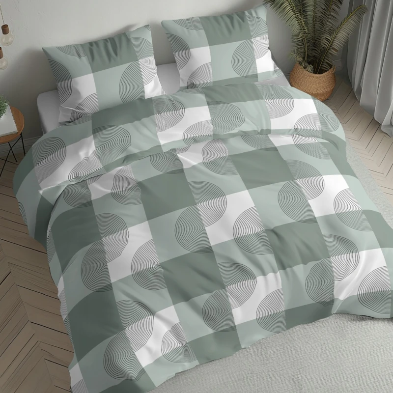 Pościel flanelowa 220x200 2X 70x80 100% bawełna KRATA