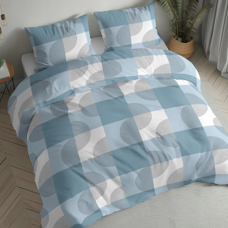 Pościel flanelowa 220x200 2X 70x80 100% bawełna KRATA