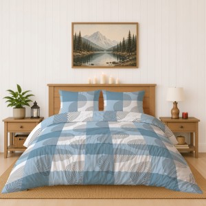 Pościel flanelowa 220x200 2X 70x80 100% bawełna KRATA