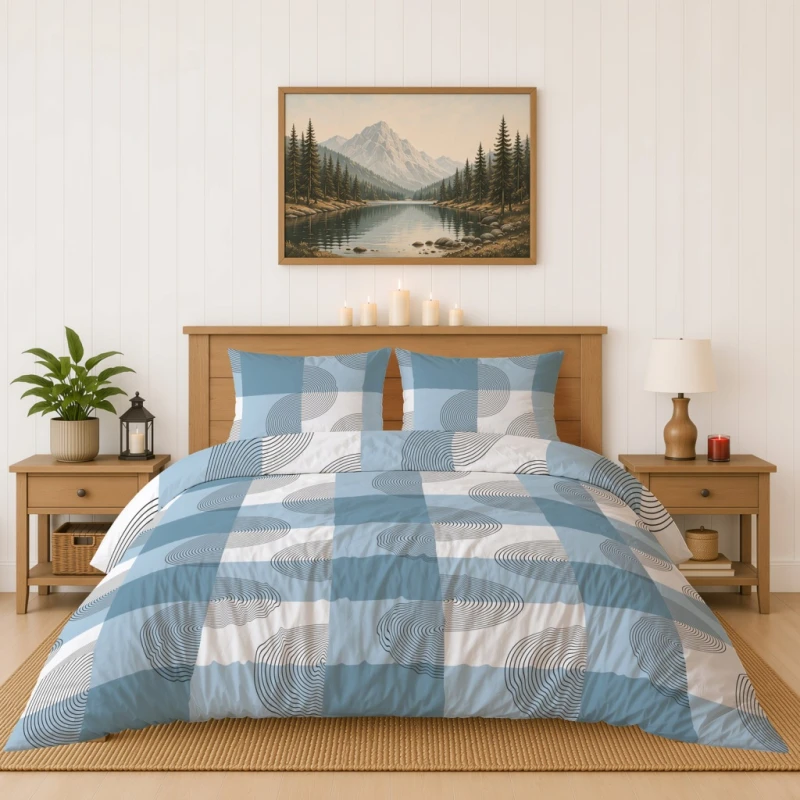 Pościel flanelowa 220x200 2X 70x80 100% bawełna KRATA
