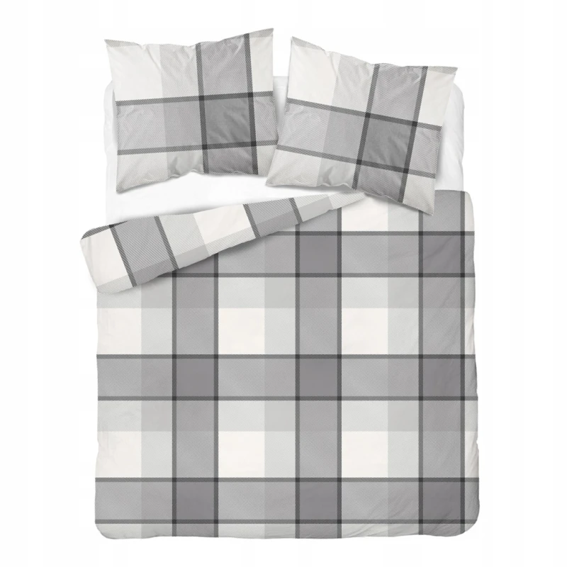 Pościel flanelowa 160x200 2X 70x80 100% bawełna KRATA